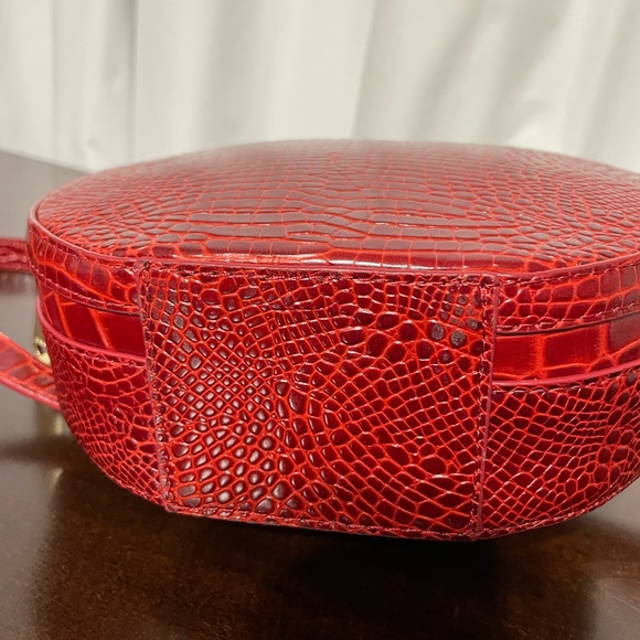 Brahmin Red Crossbody Bag with Adjustable Strap and Unique Shape - Picture 5 of 9